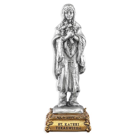 ST. KATERI TEKAKWITHA FINE PEWTER STATUE