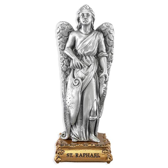 ST. RAPHAEL THE ARCHANGEL FINE PEWTER STATUE