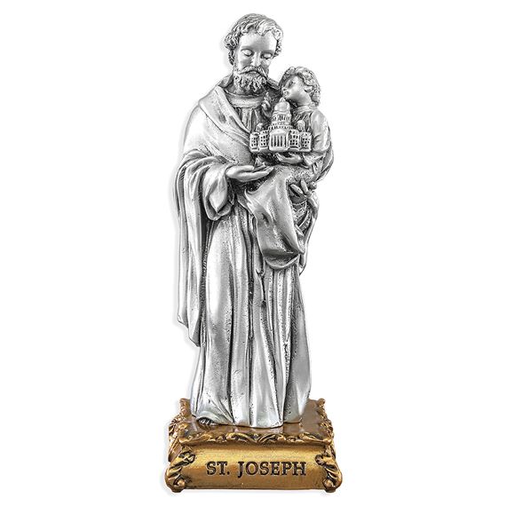 ST. JOSEPH FOSTER FATHER OF JESUS FINE PEWTER STATUE