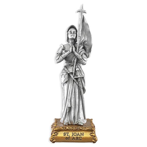 ST. JOAN OF ARC FINE PEWTER STATUE