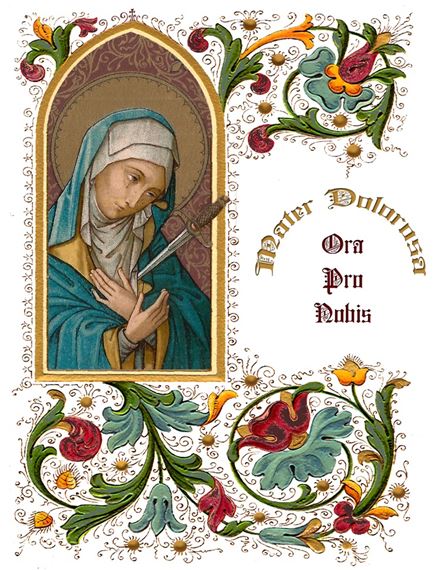MOTHER OF SORROWS NOTE CARD & ENVELOPE