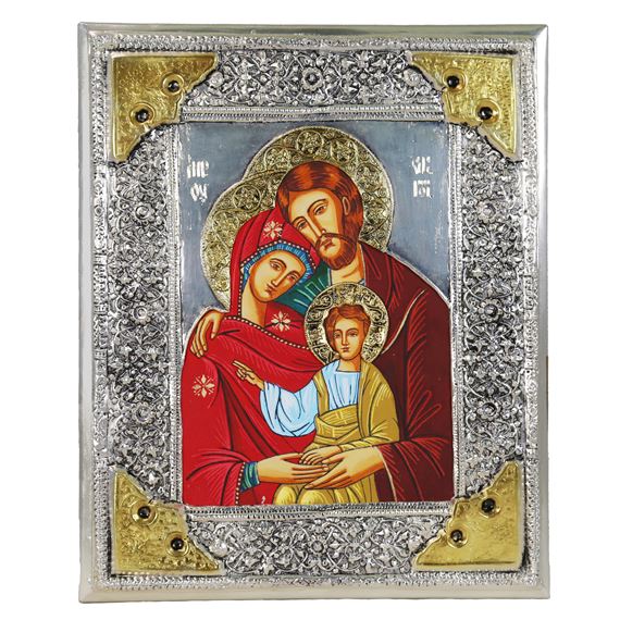 HOLY FAMILY ICON - PAINTED