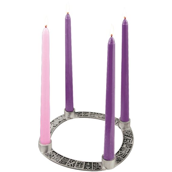 JESSE TREE - ADVENT WREATH - WITH CANDLES & PAMPHLET