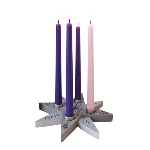 ADVENT STAR CANDLE HOLDER - WITH CANDLES