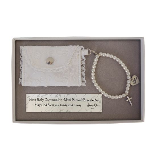 MINI PURSE & PEARL BRACELET - FIRST COMMUNION GIFT SET