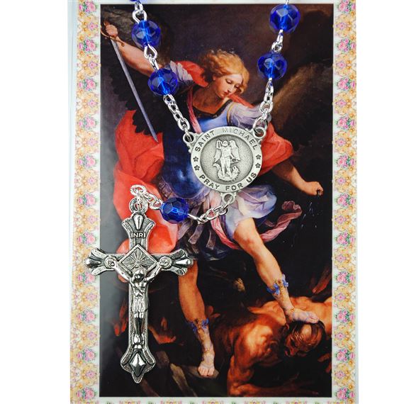ST. MICHAEL AUTO ROSARY WITH HOLY CARD