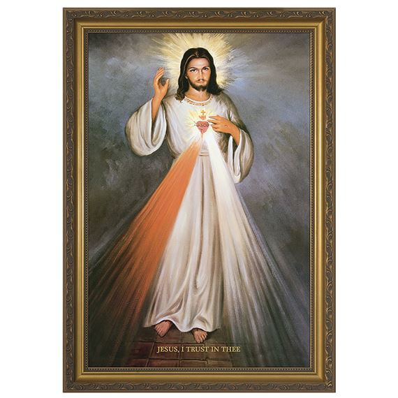 DIVINE MERCY FRAMED ARTWORK - 10" X 14"