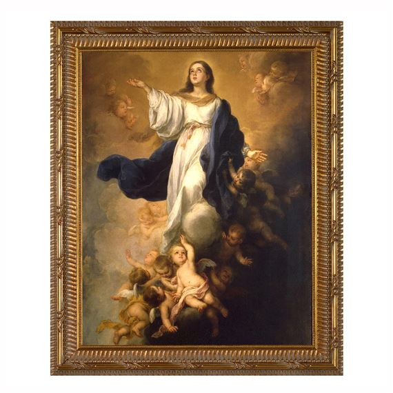 THE ASSUMPTION OF THE VIRGIN - MURILLO - 10 1/2" x 12 1/2"