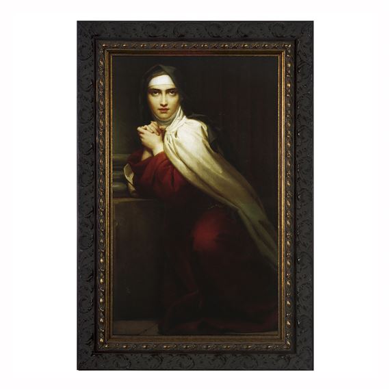 ST. TERESA OF AVILA IN DARK ORNATE FRAME