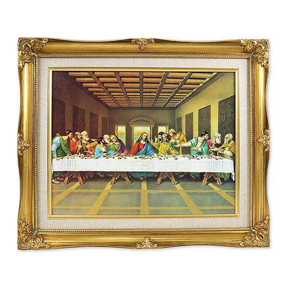 LAST SUPPER FRAMED WITH LINEN MAT