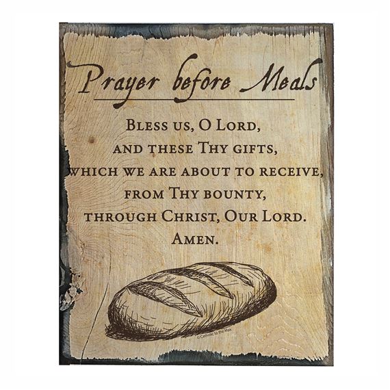 PRAYER BEFORE MEALS RUSTIC WALL PLAQUE (8 X 10)