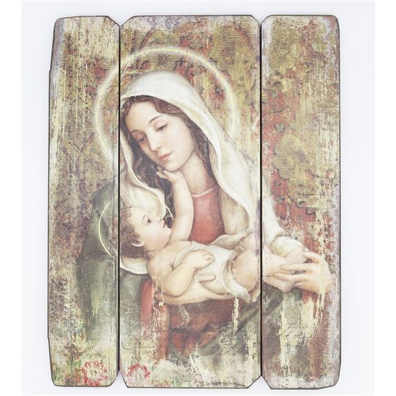 MADONNA AND CHILD PANEL PLAQUE