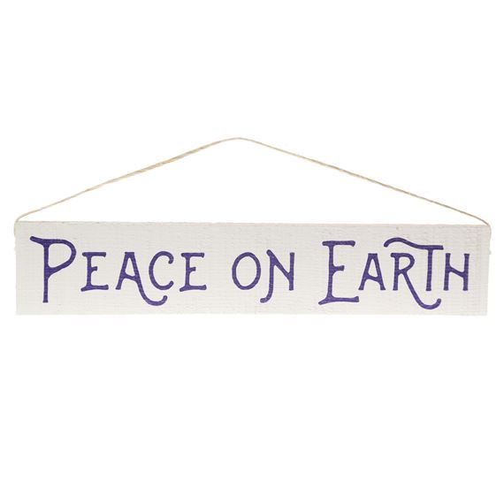 PEACE ON EARTH RUSTIC WOOD PLAQUE