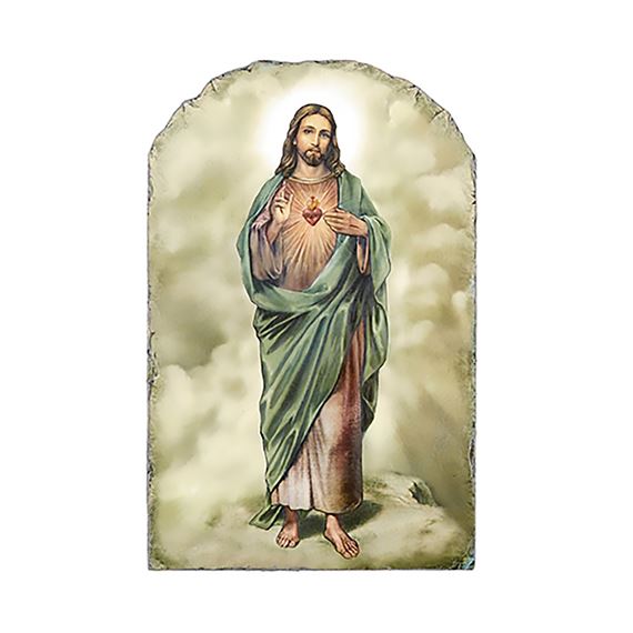 SACRED HEART - ARCHED PLAQUE