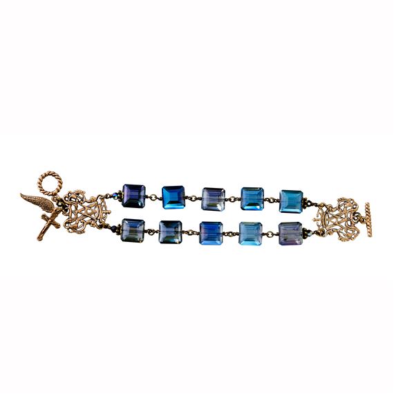 AVE ROSARY BRACELET BLUE CRYSTAL