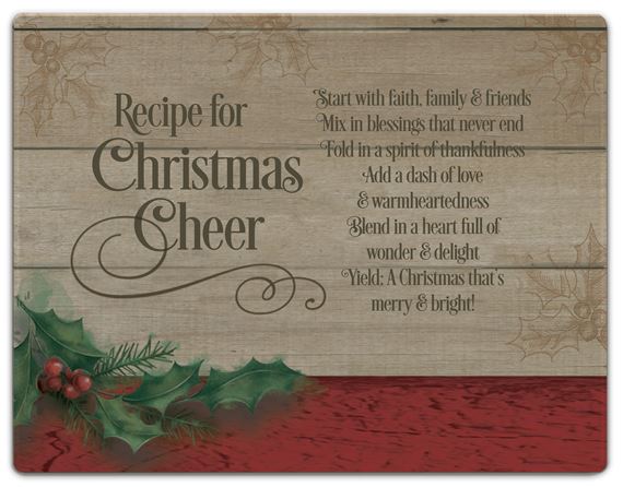 CHRISTMAS CHEER GLASS CUTTING BOARD