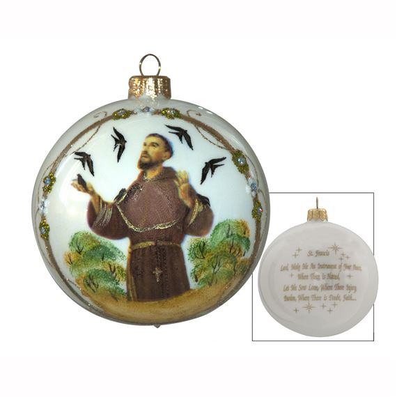 ST. FRANCIS BLOWN GLASS ORNAMENT