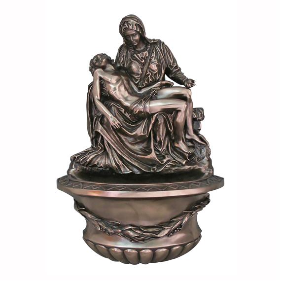 PIETA HOLY WATER FONT - BRONZE FINISH