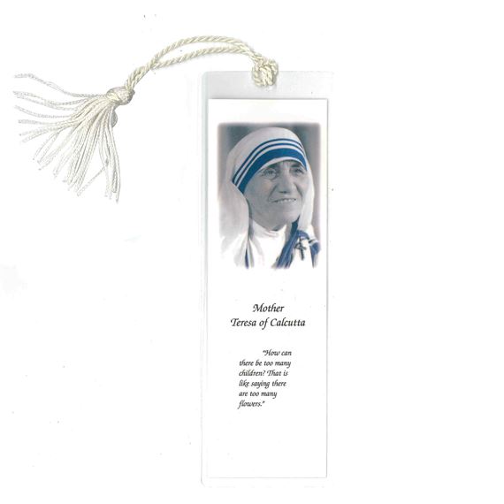 MOTHER TERESA BOOKMARK WITH TASSLE