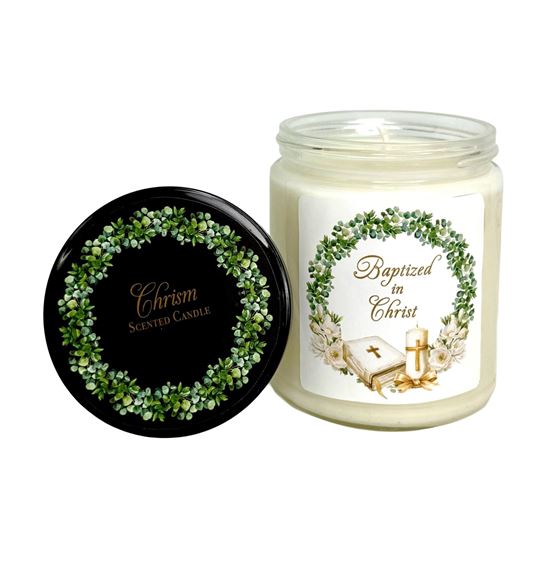CHRISM SCENTED (BAPTISM) - BIBLICAL OIL DEVOTIONAL CANDLE - 51% BEESWAX