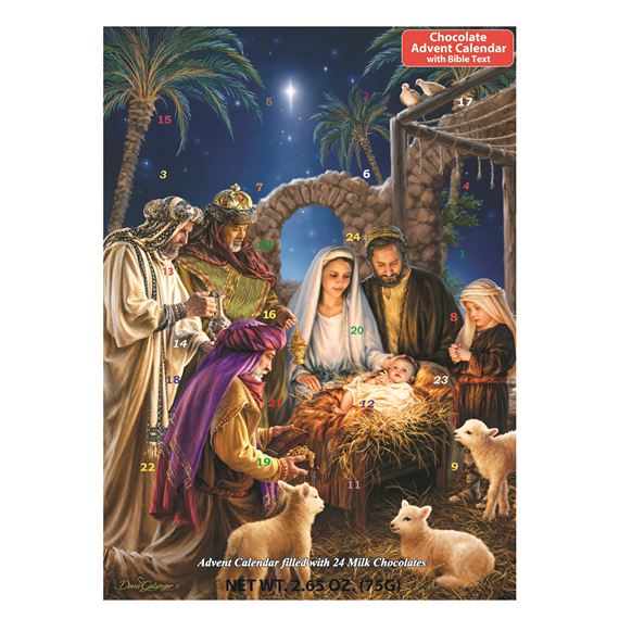 SHINING LIGHT ADVENT CALENDAR WITH CHOCOLATES (10" x 13¾")