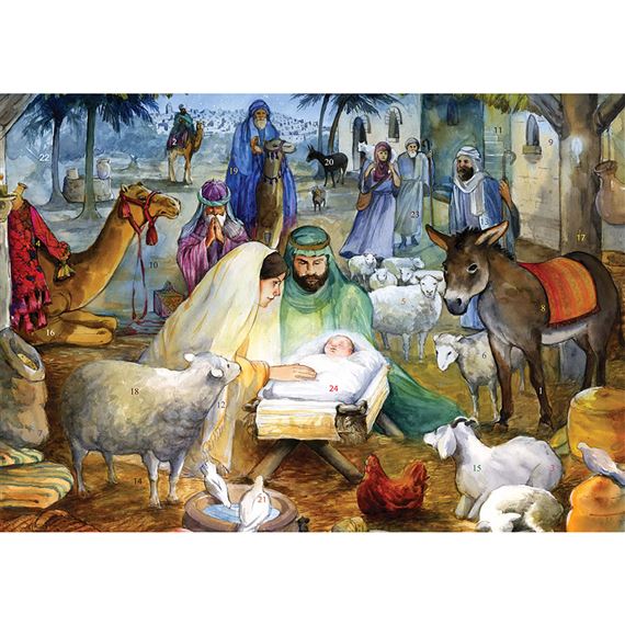 NEWBORN CHRIST CHILD - ADVENT CALENDAR (11 3/4" X 8 1/4")