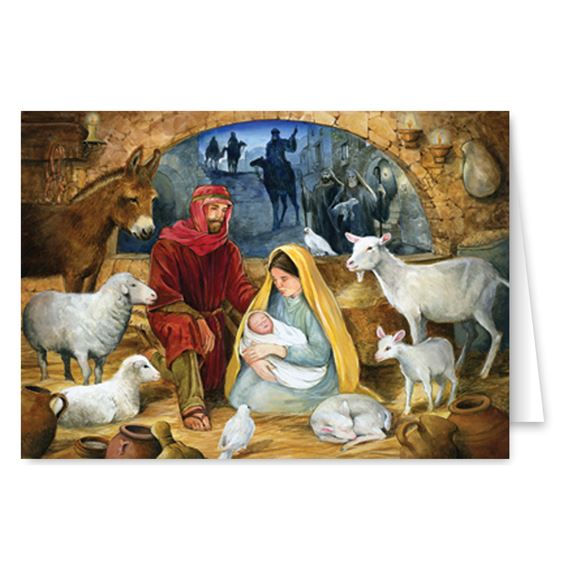 MIRACLE OF CHRISTMAS - (15) BOXED CHRISTMAS CARDS (4 1/2" x 6 1/4")