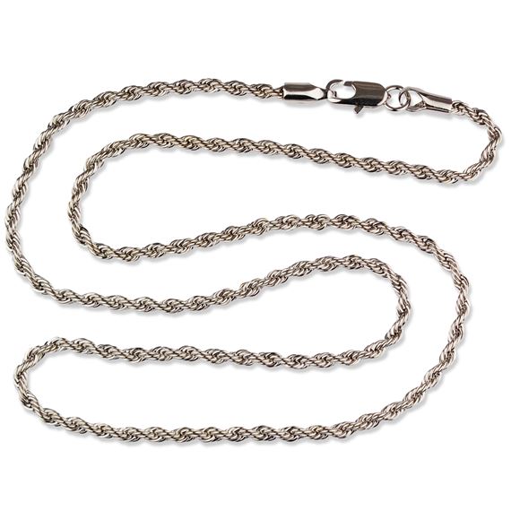 FRENCH ROPE CHAIN - 18" RHODIUM