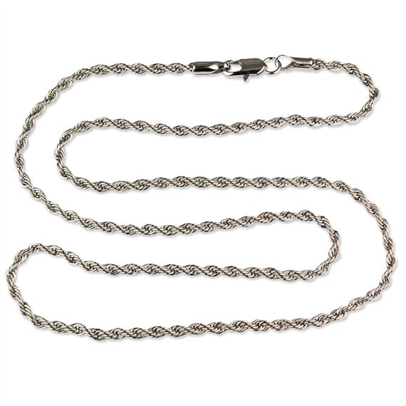 FRENCH ROPE CHAIN - 20" RHODIUM