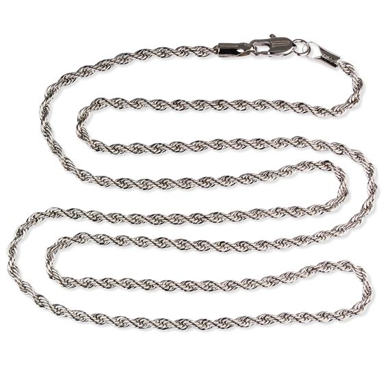 FRENCH ROPE CHAIN - 24" RHODIUM