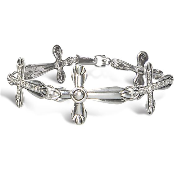 CROSS BRACELET - SILVER FINISH