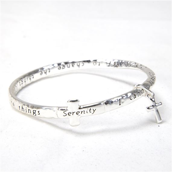 SERENITY PRAYER MOBIUS BRACELET WITH CROSS