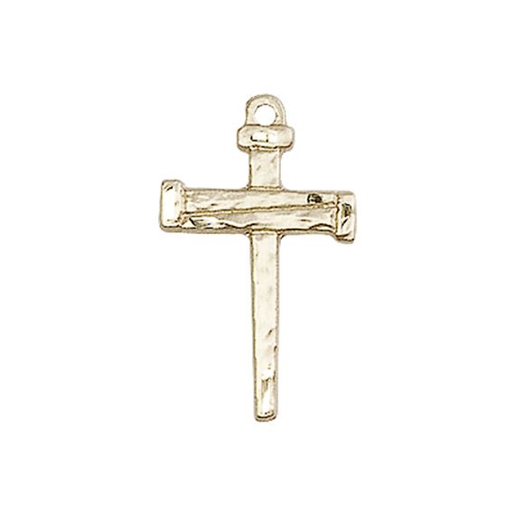 14KT GOLD NAIL CROSS MEDAL - 3/4" x 3/8"
