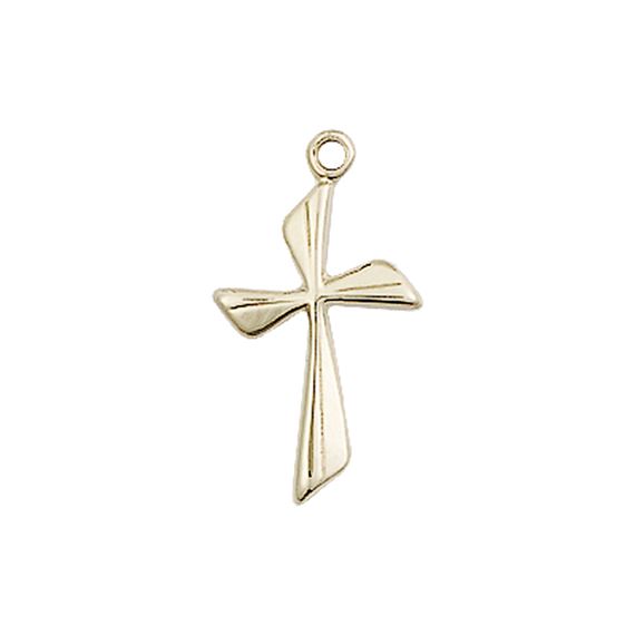 14KT GOLD CROSS MEDAL - 3/4" x 3/8"