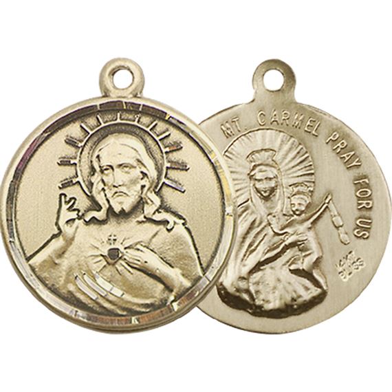 14KT GOLD SCAPULAR MEDAL - 7/8" x 3/4"