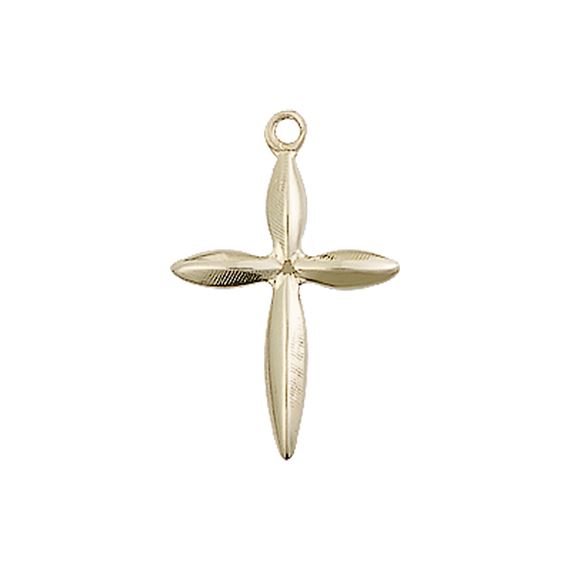 14KT GOLD CROSS MEDAL - 3/4" x 1/2"