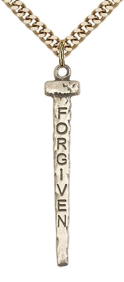 14KT GOLD FILLED FORGIVEN NAIL PENDANT WITH CHAIN