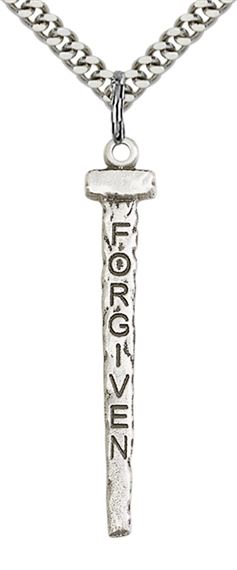 STERLING SILVER FORGIVEN NAIL PENDANT WITH CHAIN