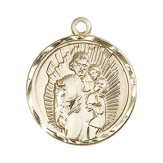 14KT GOLD ST JOSEPH MEDAL - 1" x 7/8"