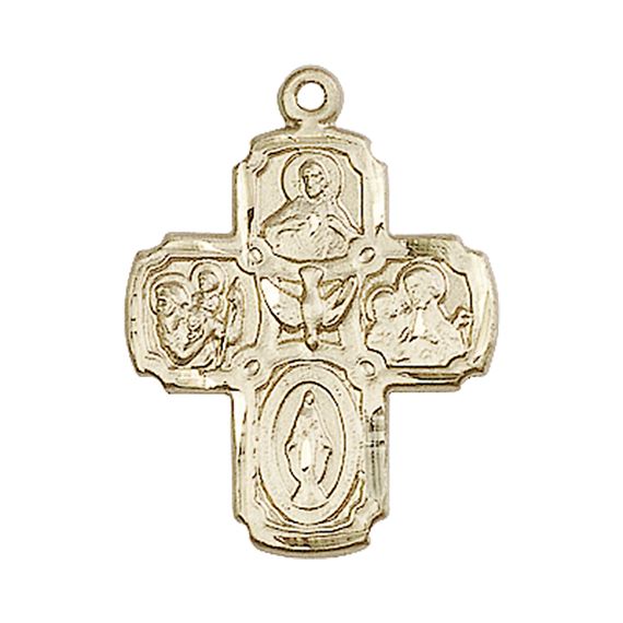14KT GOLD 5-WAY MEDAL - 1" x 3/4"