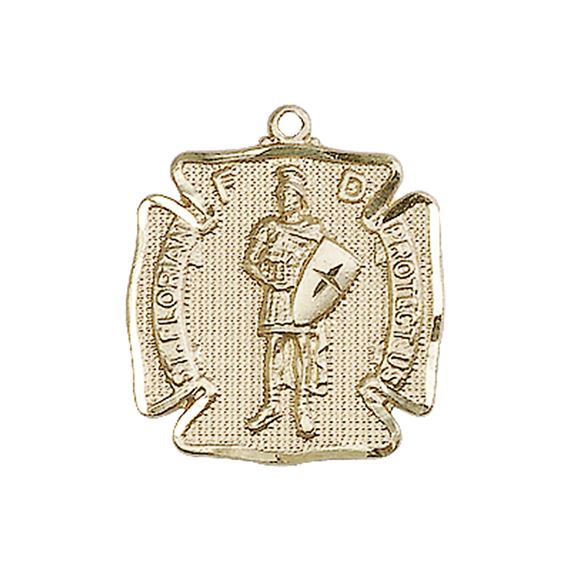 14KT GOLD ST FLORIAN MEDAL - 3/4" x 5/8"