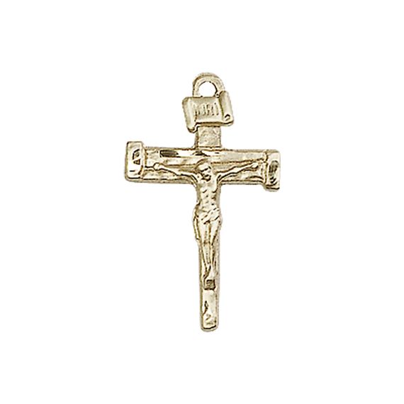 14KT GOLD NAIL CRUCIFIX MEDAL - 3/4" x 1/2"