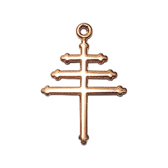 14KT GOLD MARONITE CROSS MEDAL - 7/8" x 5/8"