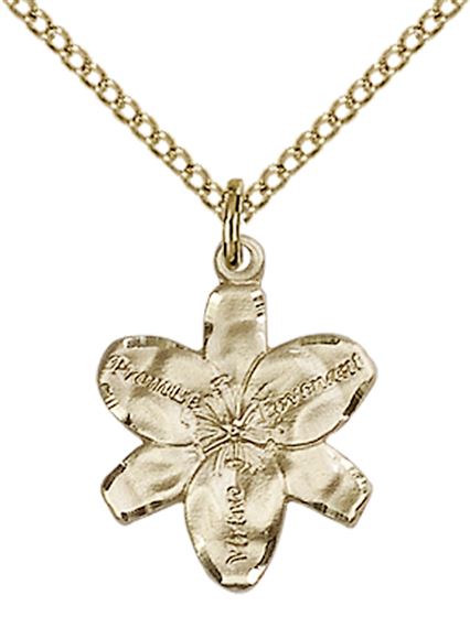 14KT GOLD FILLED CHASTITY PENDANT WITH CHAIN - 5/8" x 1/2"