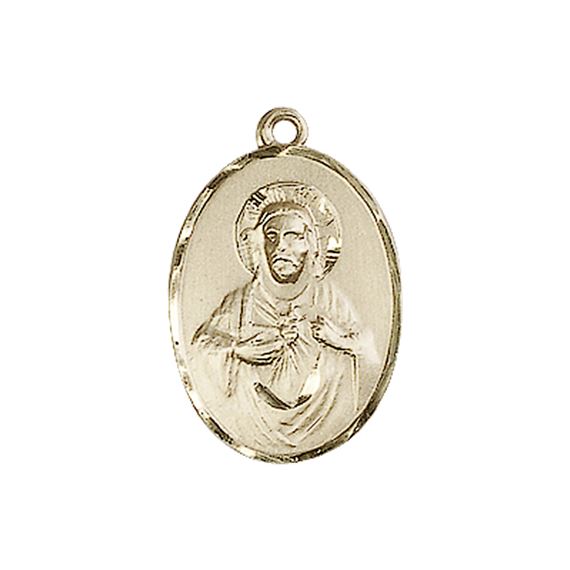 14KT GOLD SCAPULAR MEDAL - 3/4" x 1/2"