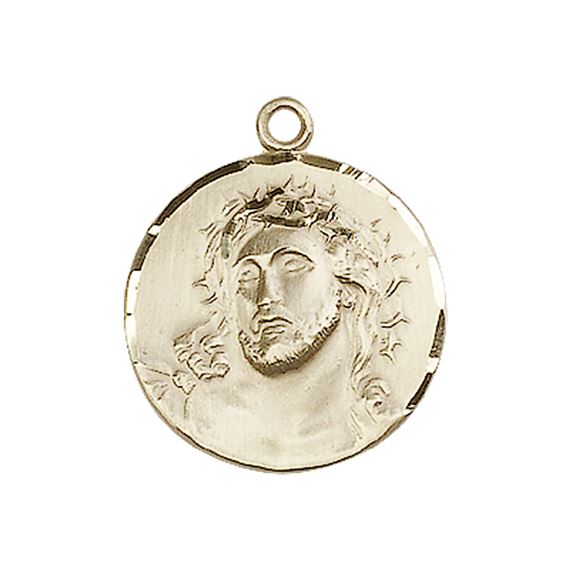 14KT GOLD ECCE HOMO MEDAL - 3/4" x 3/4"