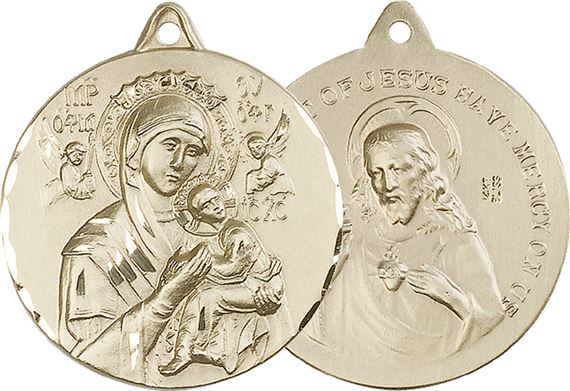 14KT GOLD OUR LADY OF PERPETUAL HELP MEDAL - 1 3/8" x 1 1/4"
