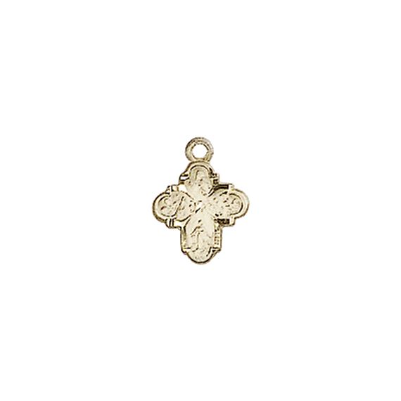 14KT GOLD 4-WAY MEDAL - 3/8" x 1/4"