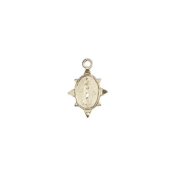 14KT GOLD MIRACULOUS MEDAL - 3/8" x 1/4"