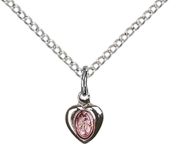 STERLING SILVER MIRACULOUS PENDANT WITH CHAIN - 1/4" x 1/8"